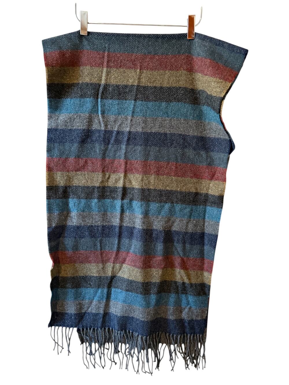 Foxford Irish Wool Scarf Wrap Striped Herringbone Print